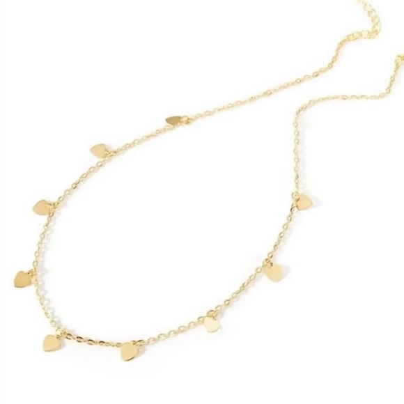 Gold Heart Charm Choker. - Picture 3 of 4